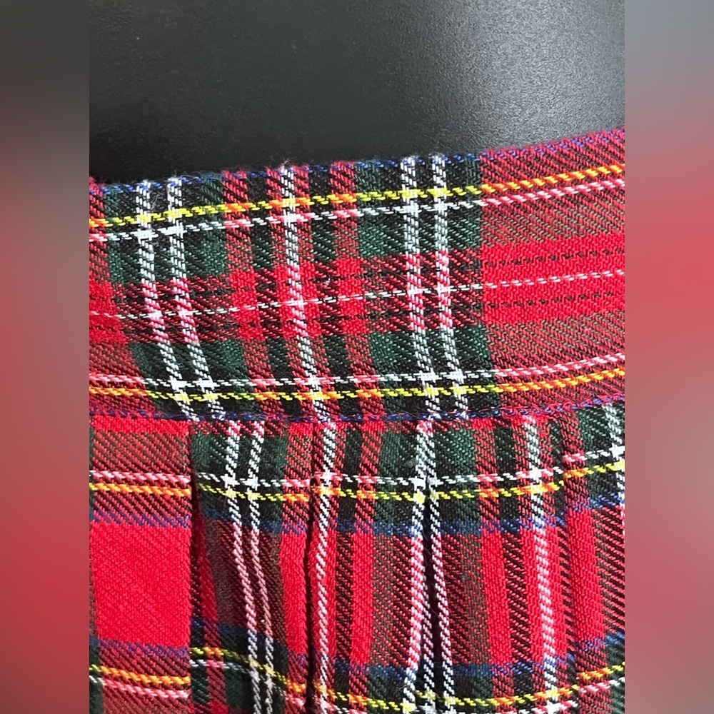 Red and Green Plaid Super Mini Adjustable Skater Skirt